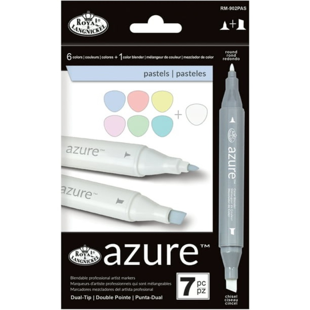Royal & Langnickel - Azure Dual Tip Alcohol Marker Set 7pc Pastels